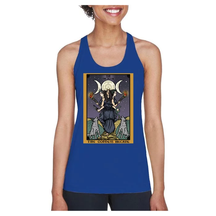 The Goddess Hecate Tarot Card Triple Moon Wiccan Pagan Witch Great Gift Women's Racerback Tank