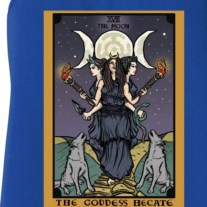 The Goddess Hecate Tarot Card Triple Moon Wiccan Pagan Witch Great Gift Women's Racerback Tank