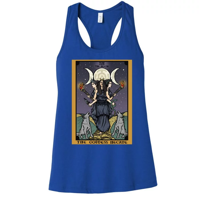 The Goddess Hecate Tarot Card Triple Moon Wiccan Pagan Witch Great Gift Women's Racerback Tank