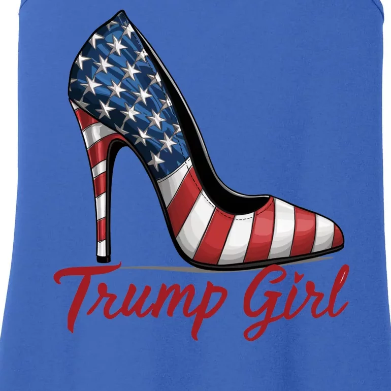 Trump Girl High Heels Stilettos American Flag Trump 2024 Election Season Attire Ladies Essential Tank