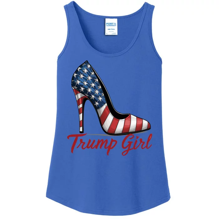 Trump Girl High Heels Stilettos American Flag Trump 2024 Election Season Attire Ladies Essential Tank