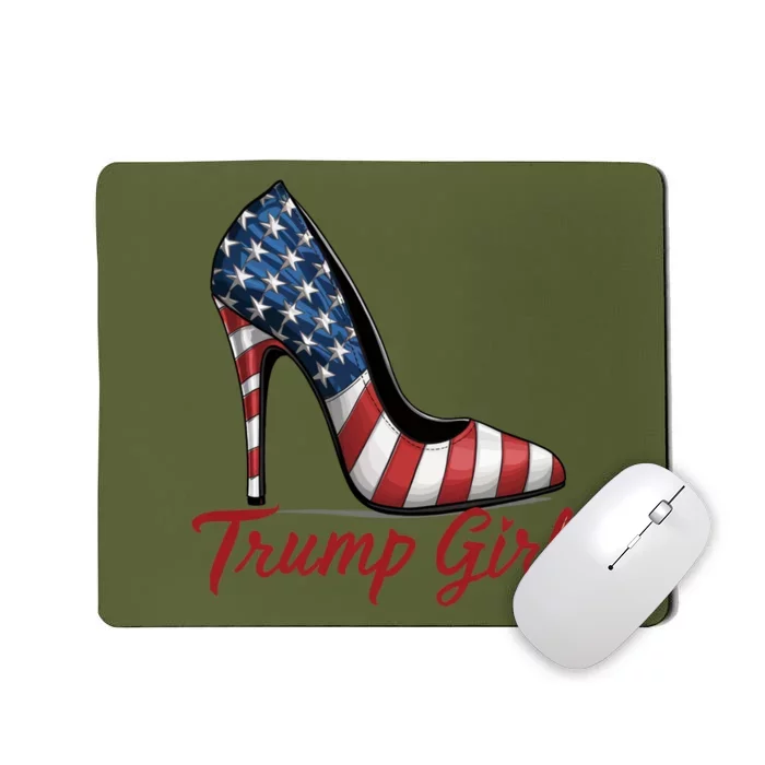 Trump Girl High Heels Stilettos American Flag Trump 2024 Election Season Attire Mousepad