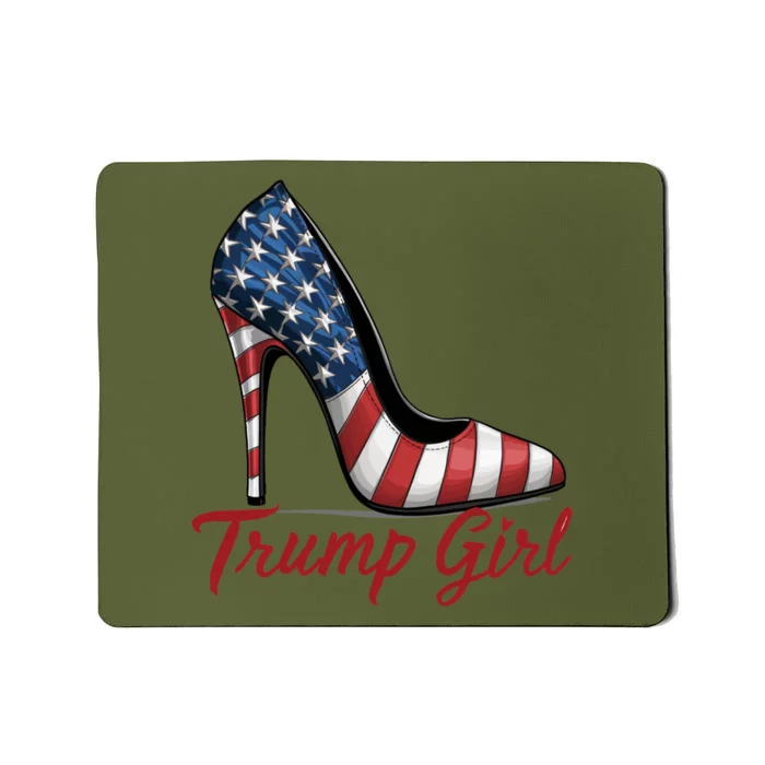 Trump Girl High Heels Stilettos American Flag Trump 2024 Election Season Attire Mousepad