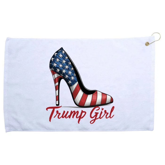 Trump Girl High Heels Stilettos American Flag Trump 2024 Election Season Attire Grommeted Golf Towel