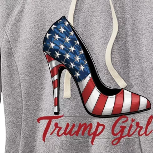 Trump Girl High Heel Stilettos American Flag Trump 2024 Women's Fleece Hoodie