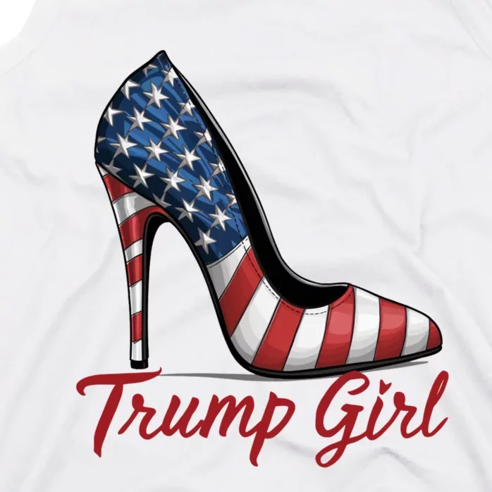 Trump Girl High Heel Stilettos American Flag Trump 2024 Tank Top