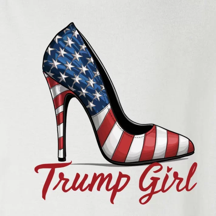 Trump Girl High Heel Stilettos American Flag Trump 2024 Toddler Long Sleeve Shirt