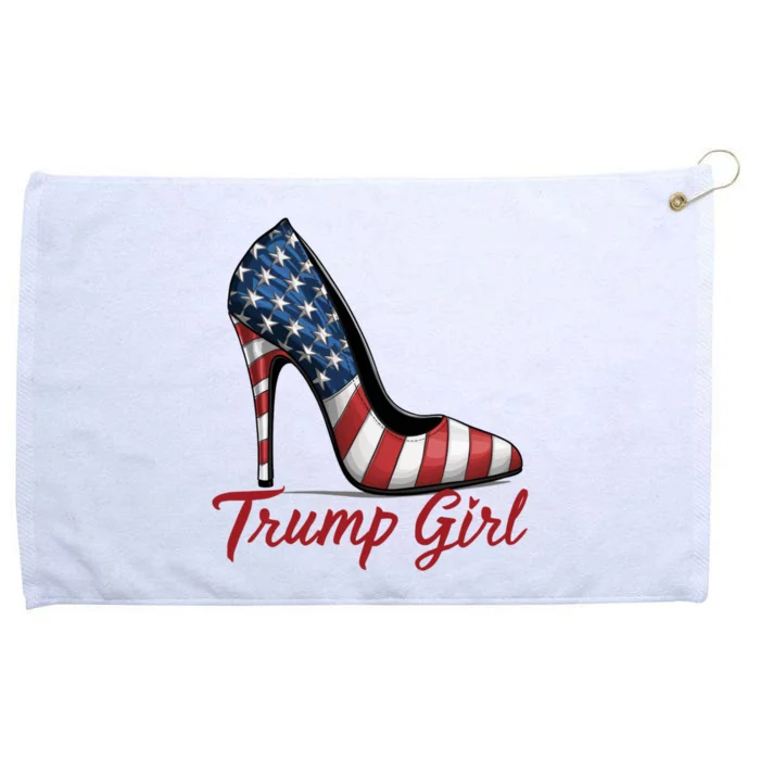 Trump Girl High Heel Stilettos American Flag Trump 2024 Grommeted Golf Towel