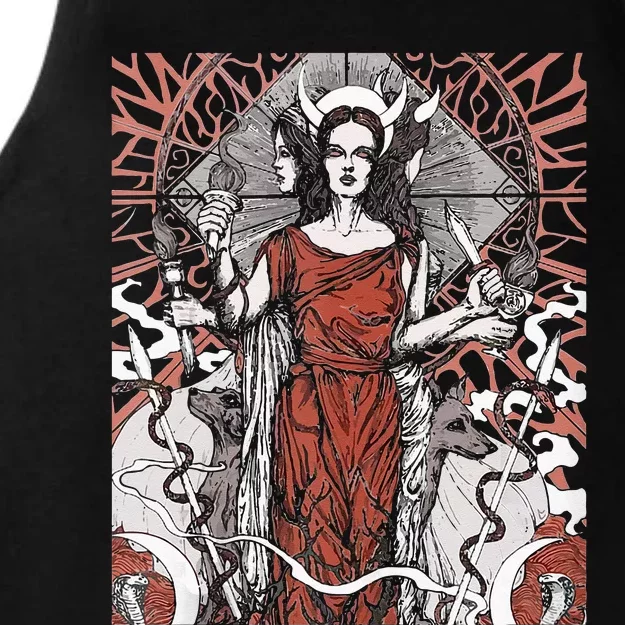 The Goddess Hecate Tarot Card Triple Wiccan Pagan Moon Witch Ladies Tri-Blend Wicking Tank