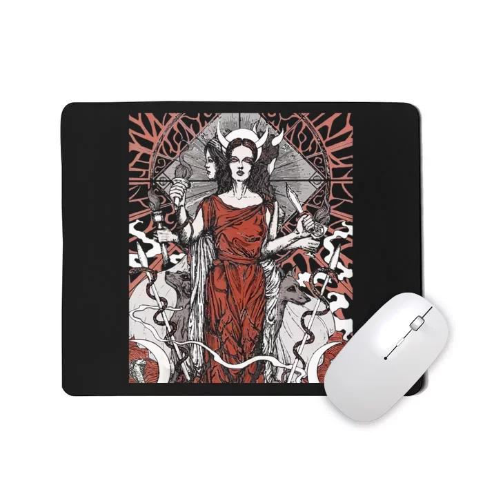 The Goddess Hecate Tarot Card Triple Wiccan Pagan Moon Witch Mousepad