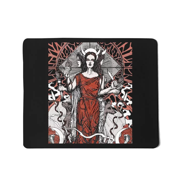 The Goddess Hecate Tarot Card Triple Wiccan Pagan Moon Witch Mousepad