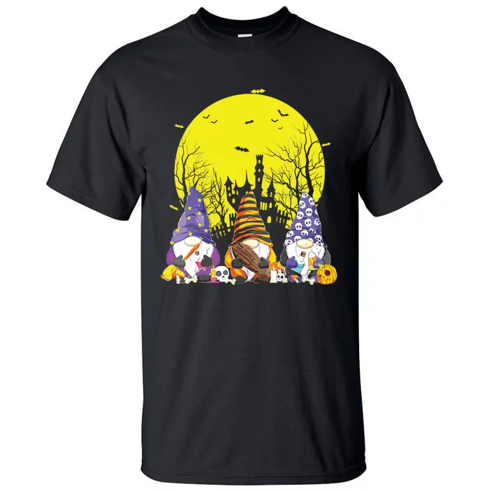 Three Gnomes Happy Halloween Fall Candy Corn Pumpkin Gnome Tall T-Shirt