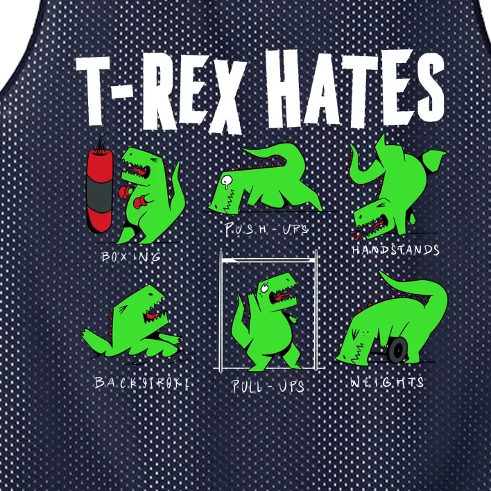 TRex Gym Hating Dinosaur Mesh Reversible Basketball Jersey Tank