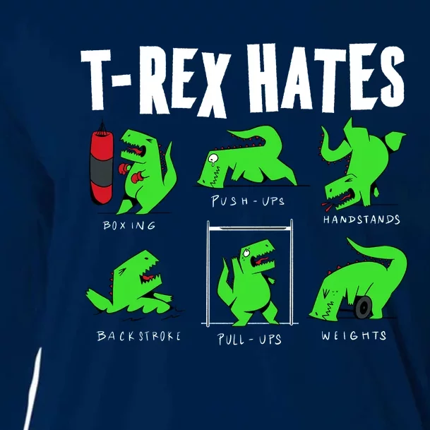 TRex Gym Hating Dinosaur Cooling Performance Long Sleeve Crew