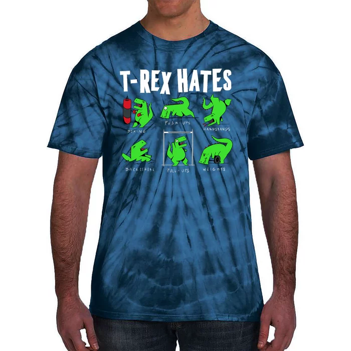 TRex Gym Hating Dinosaur Tie-Dye T-Shirt