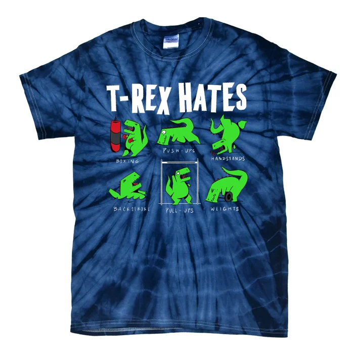 TRex Gym Hating Dinosaur Tie-Dye T-Shirt