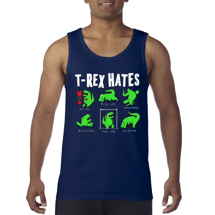 TRex Gym Hating Dinosaur Tank Top