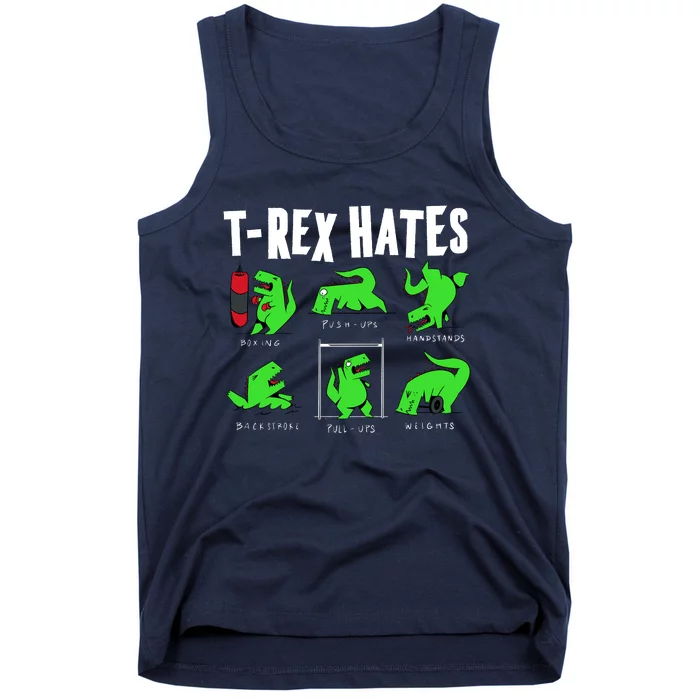 TRex Gym Hating Dinosaur Tank Top