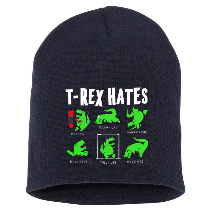 TRex Gym Hating Dinosaur Short Acrylic Beanie