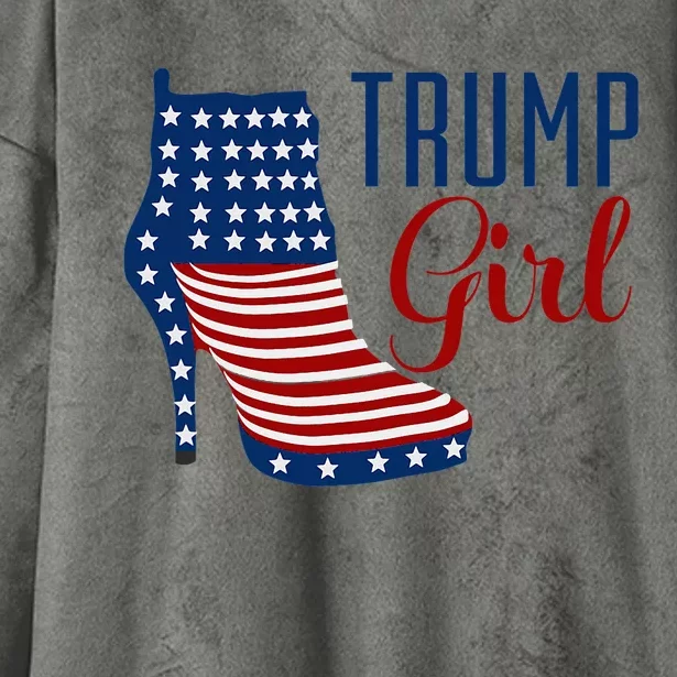 Trump Girl High Heel With Flag Hooded Wearable Blanket