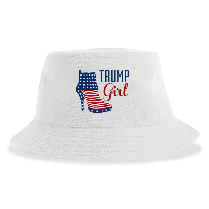 Trump Girl High Heel With Flag Sustainable Bucket Hat