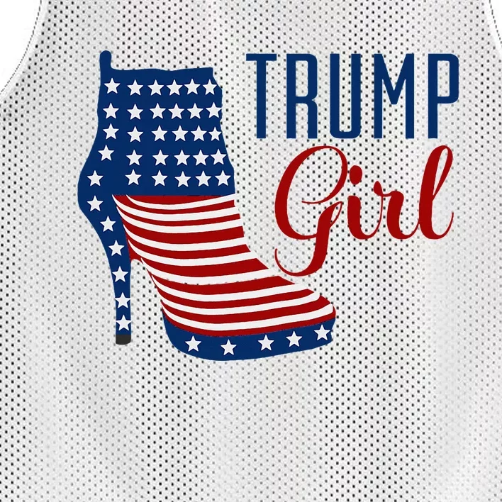 Trump Girl High Heel With Flag Mesh Reversible Basketball Jersey Tank