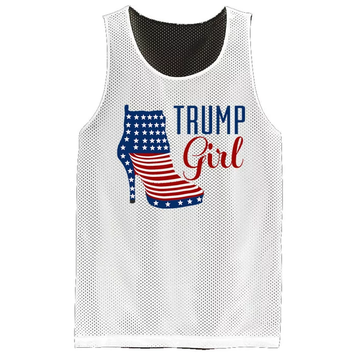 Trump Girl High Heel With Flag Mesh Reversible Basketball Jersey Tank