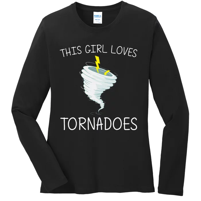 Tornado Gift Hurricane Weather Chaser Ladies Long Sleeve Shirt