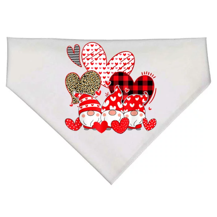 Three Gnomes Holding Hearts Valentines Day Gifts For Her USA-Made Doggie Bandana