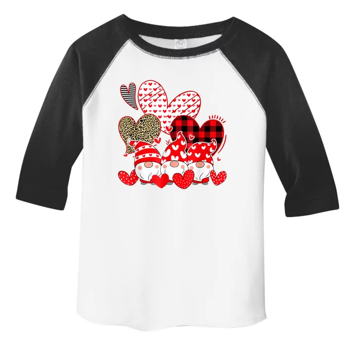 Three Gnomes Holding Hearts Valentines Day Gifts For Her Toddler Fine Jersey T-Shirt