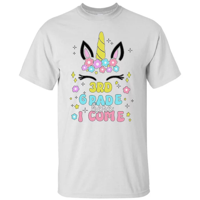 Third Grade Here I Come Unicorn Back To School Tall T-Shirt