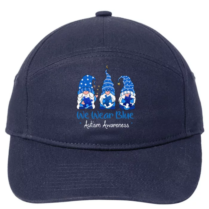 Three Gnomes Holding Blue Puzzle Autism Awareness 7-Panel Snapback Hat