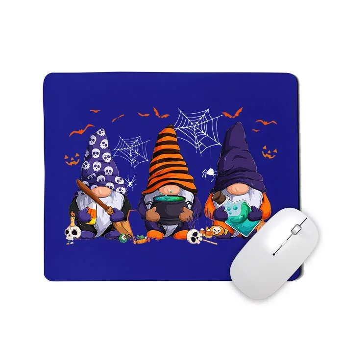 Three Gnomes Happy Halloween Fall Candy Corn Pumpkin Mousepad