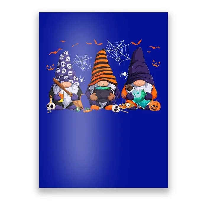 Three Gnomes Happy Halloween Fall Candy Corn Pumpkin Poster