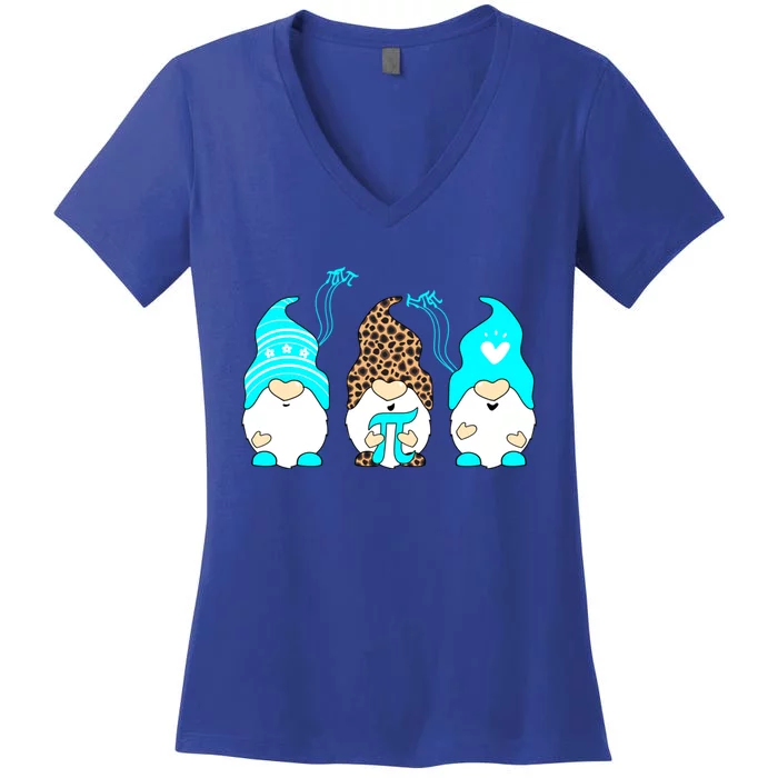 Three Gnomes Happy Pi Day Math Lovers Teacher Great Gift Women's V-Neck T-Shirt