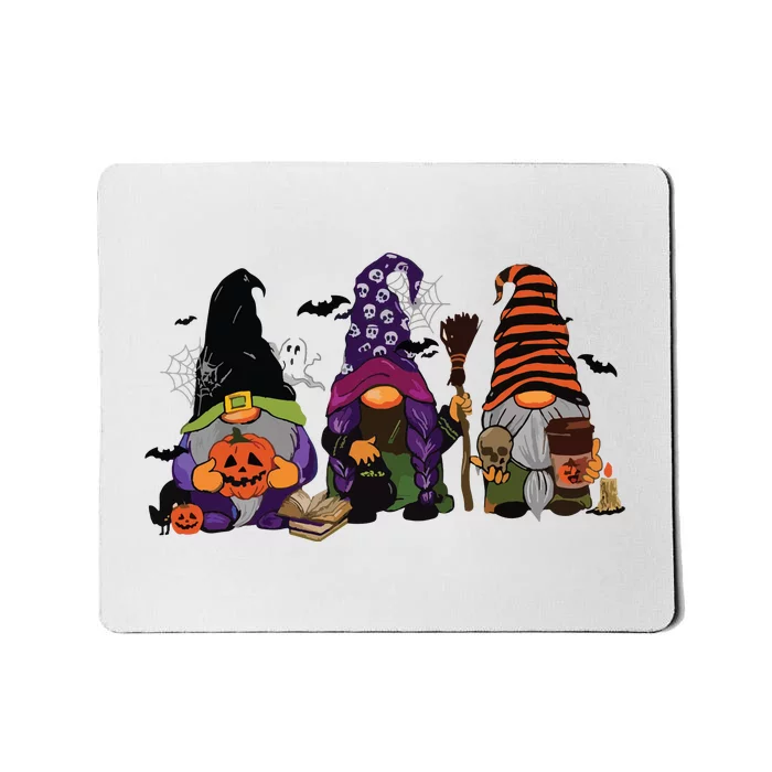 Three Gnomes Happy Halloween Fall Candy Corn Pumpkin Mousepad