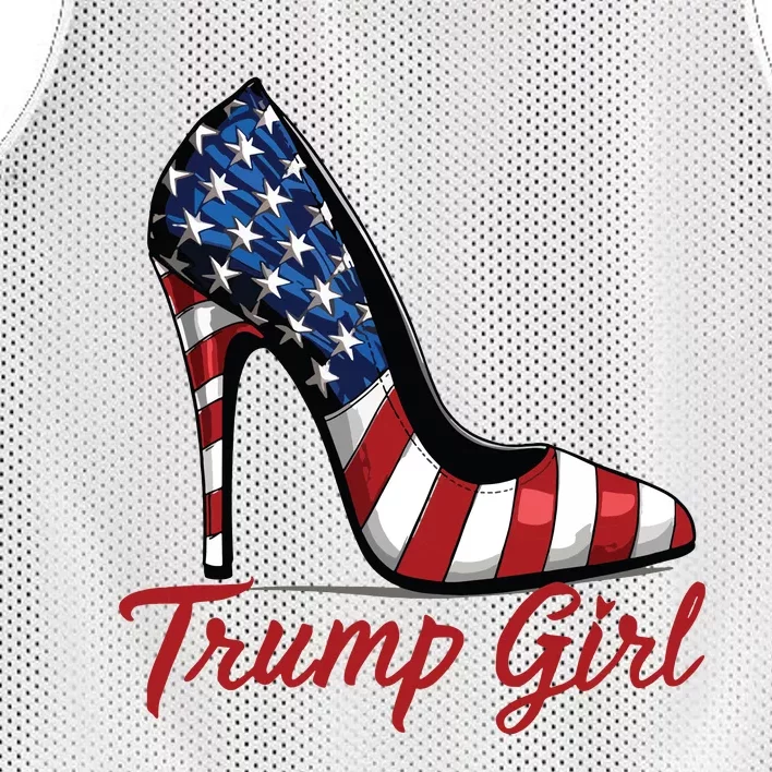 Trump Girl High Heel Stilettos American Flag Trump 2024 Mesh Reversible Basketball Jersey Tank