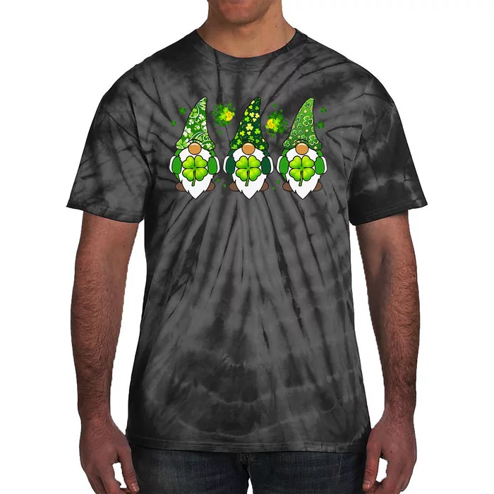 Three Gnomes Happy St Patrick's Day Tie-Dye T-Shirt