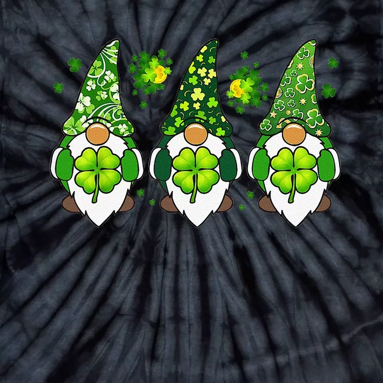 Three Gnomes Happy St Patrick's Day Tie-Dye T-Shirt