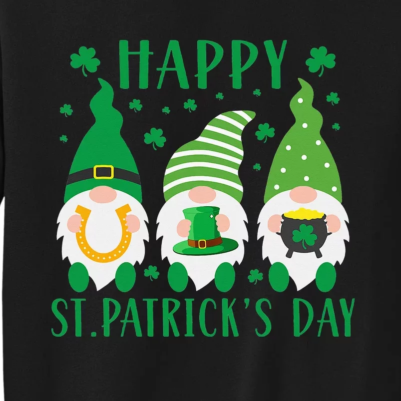 Three Gnomes Holding Shamrock St Patrick's Day Sweatshirt