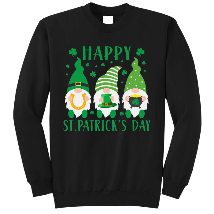 Three Gnomes Holding Shamrock St Patrick's Day Sweatshirt