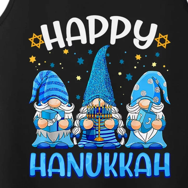 Three Gnomes Happy Hannukah Funny Christmas Holidays Performance Tank