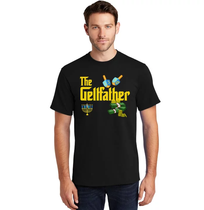 The Geltfather Hanukkah Gelt Dreidel Jewish Dad Menorah Tall T-Shirt