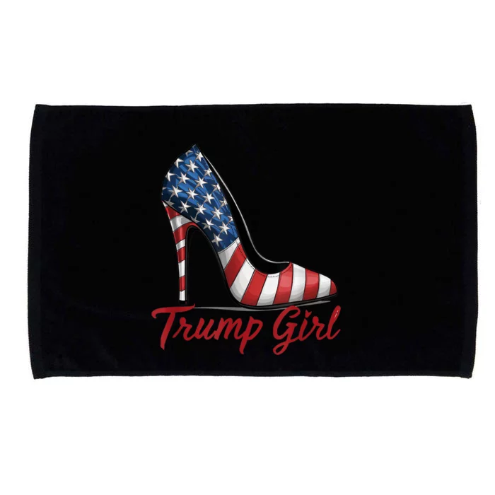 Trump Girl High Heel Stilettos American Flag Trump 2024 Microfiber Hand Towel