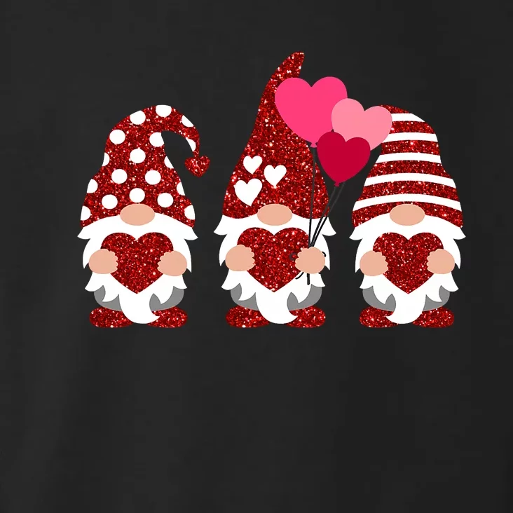 Three Gnomes Holding Heart Balloons Valentine's Day Couple Toddler Hoodie