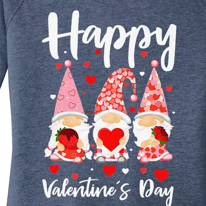 Three Gnomes Hearts Happy Valentines Day Women's Perfect Tri Tunic Long Sleeve Shirt