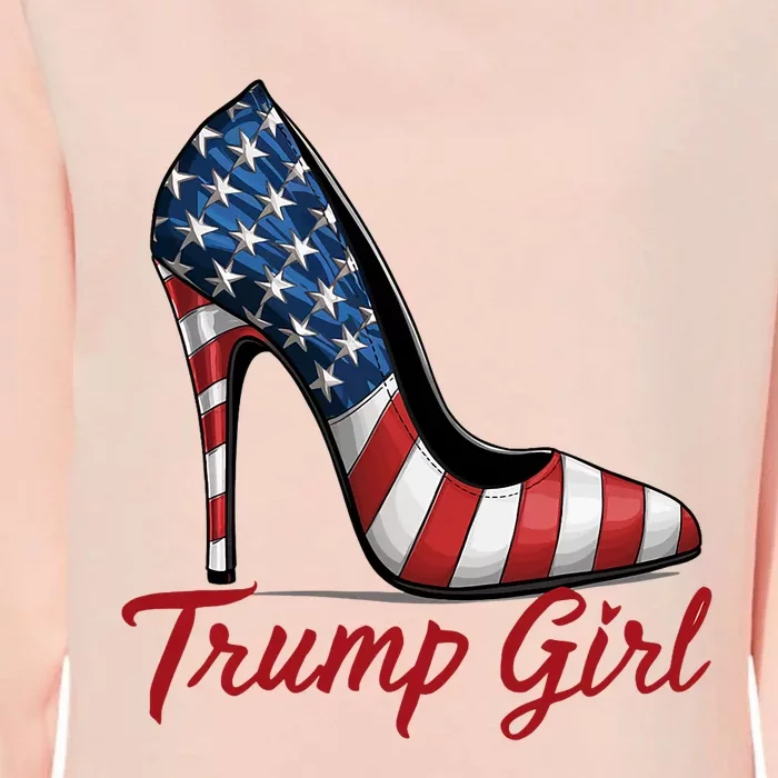 Trump Girl High Heel Stilettos American Flag Trump 2024 Womens California Wash Sweatshirt