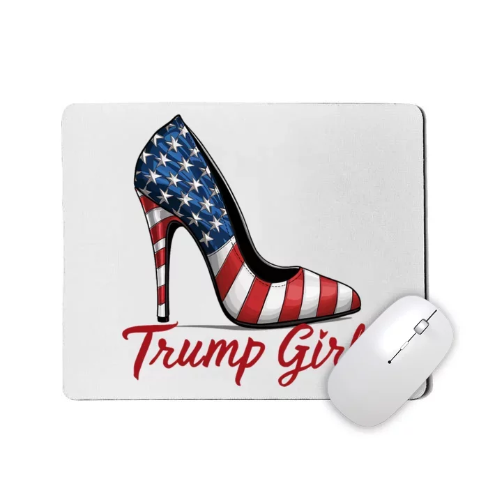 Trump Girl High Heel Stilettos American Flag Trump 2024 Mousepad