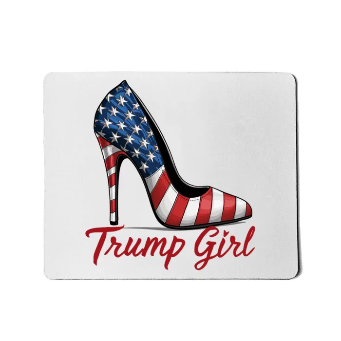 Trump Girl High Heel Stilettos American Flag Trump 2024 Mousepad