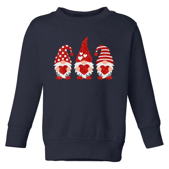 Three Gnomes Happy Valentines Day Gnome Lover Toddler Sweatshirt